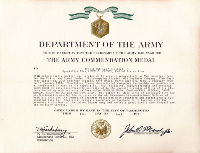 LeRoy's Commendation Medal